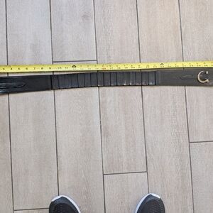 Black Leather Belt with Gold Buckle